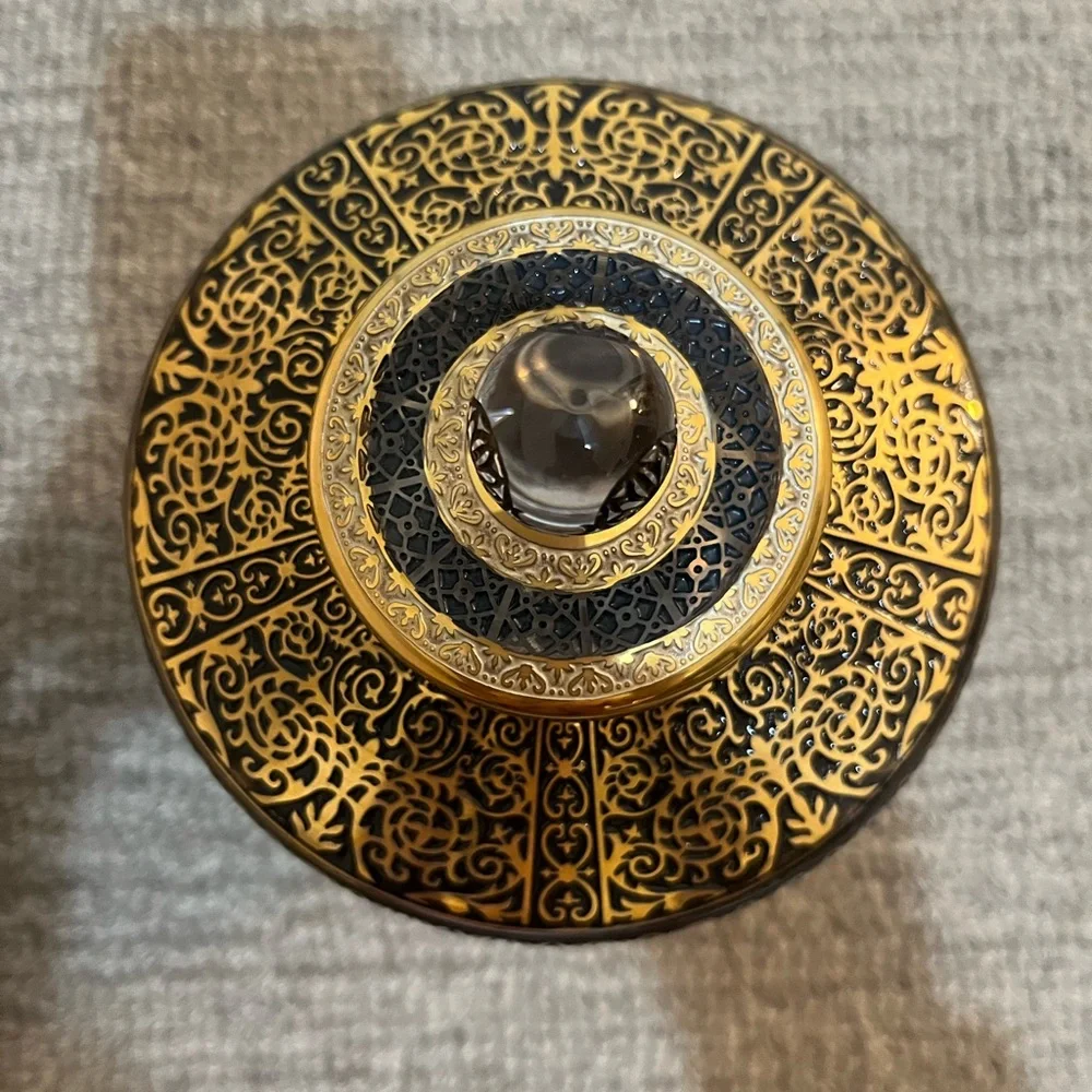 Pasabahce Mağazaları Gold Turkish Sugar Bowl Glass Limited Edition HandPainted